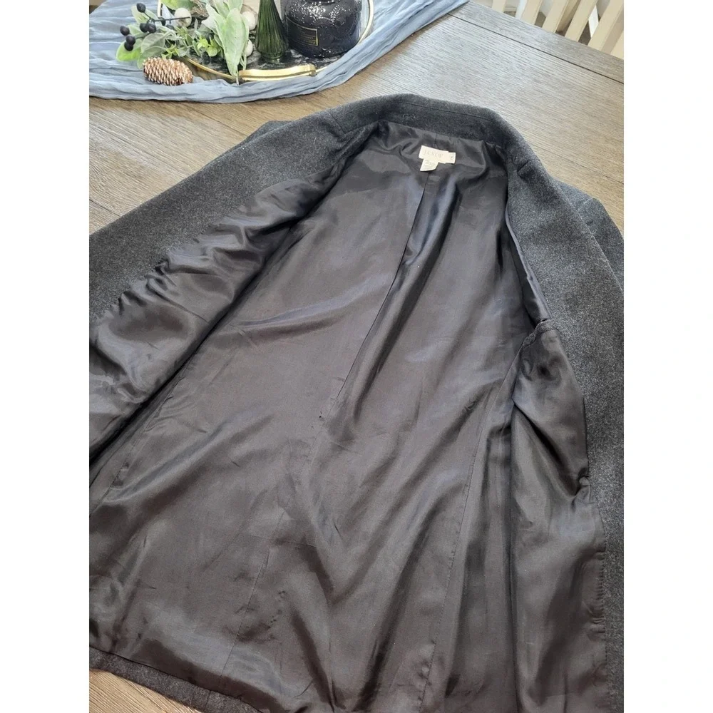VTG‎ J Crew Womens Wool Blazer Size 14 Long Sleeve Button Pockets Charcoal Gray